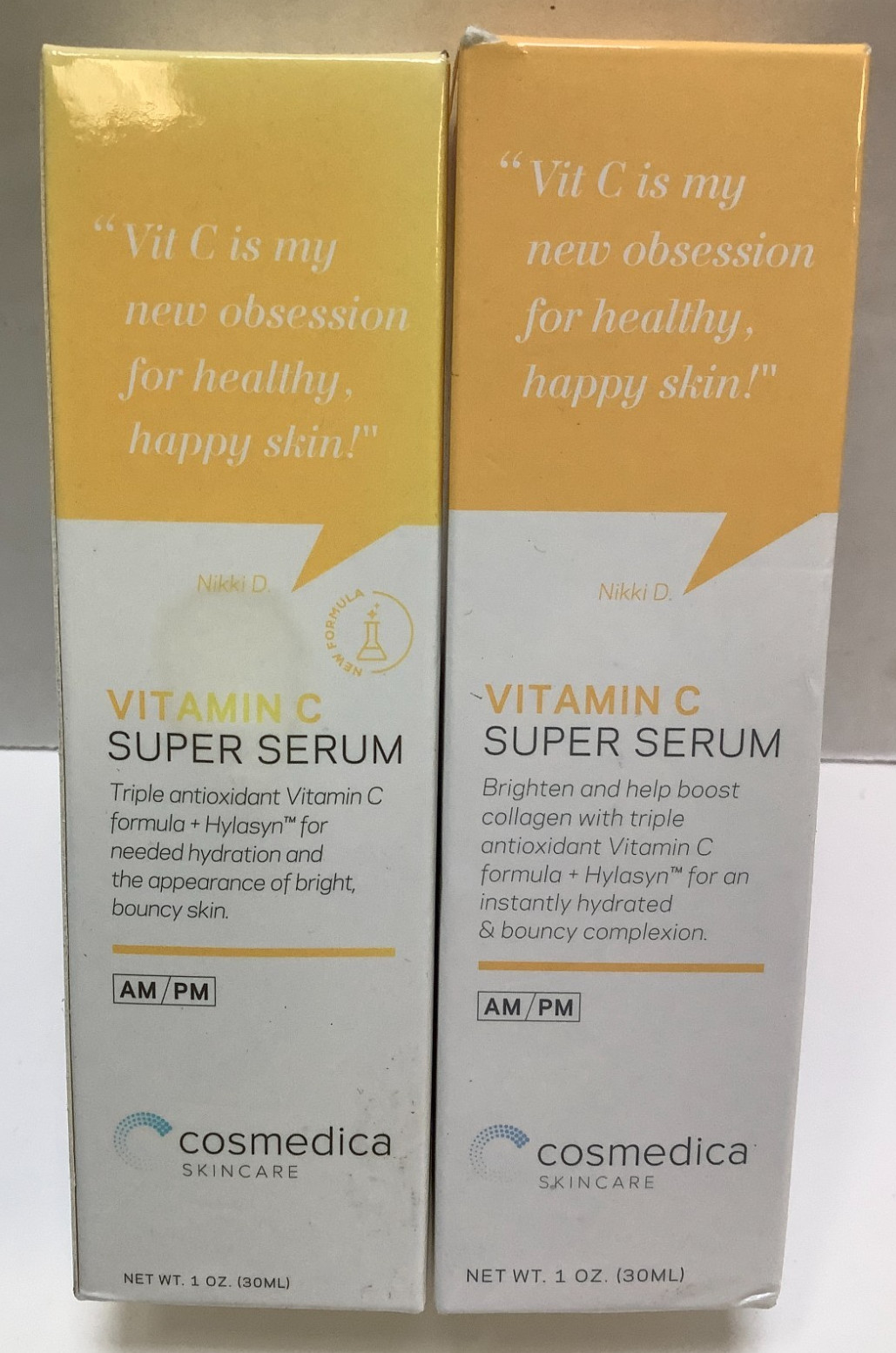 Cosmedica Skincare Vitamin C Super Serum, Brighten & Boost Collagen, 1oz, 2pk