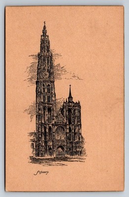 Antwerp Cathedral Notre Dame Belgium Gothic Architecture Postcard W. McKenzie