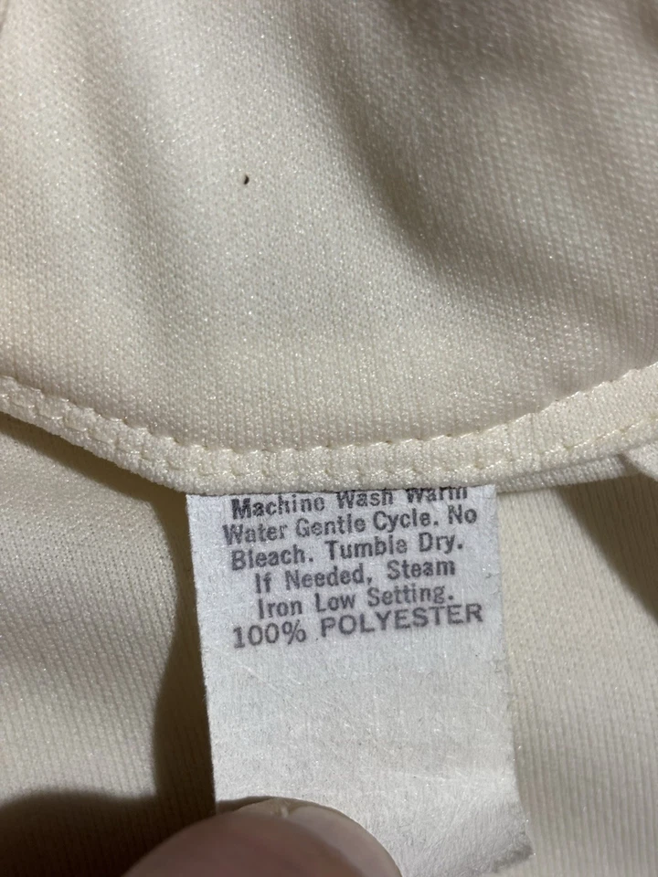 Vestido vintage años 70 crema cuello en V talla 10 hippie mod manga larga para mujer único dueño” Foto 3 de 4