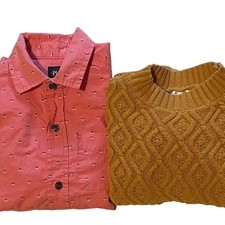 Outfit Bundle - 5T Max Studio Baby Mustard Yellow Sweater  Place Button Down