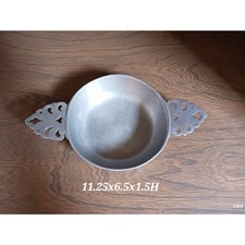  Wilton Columbia Pewter Porridge Bowl with ornate handles 1972