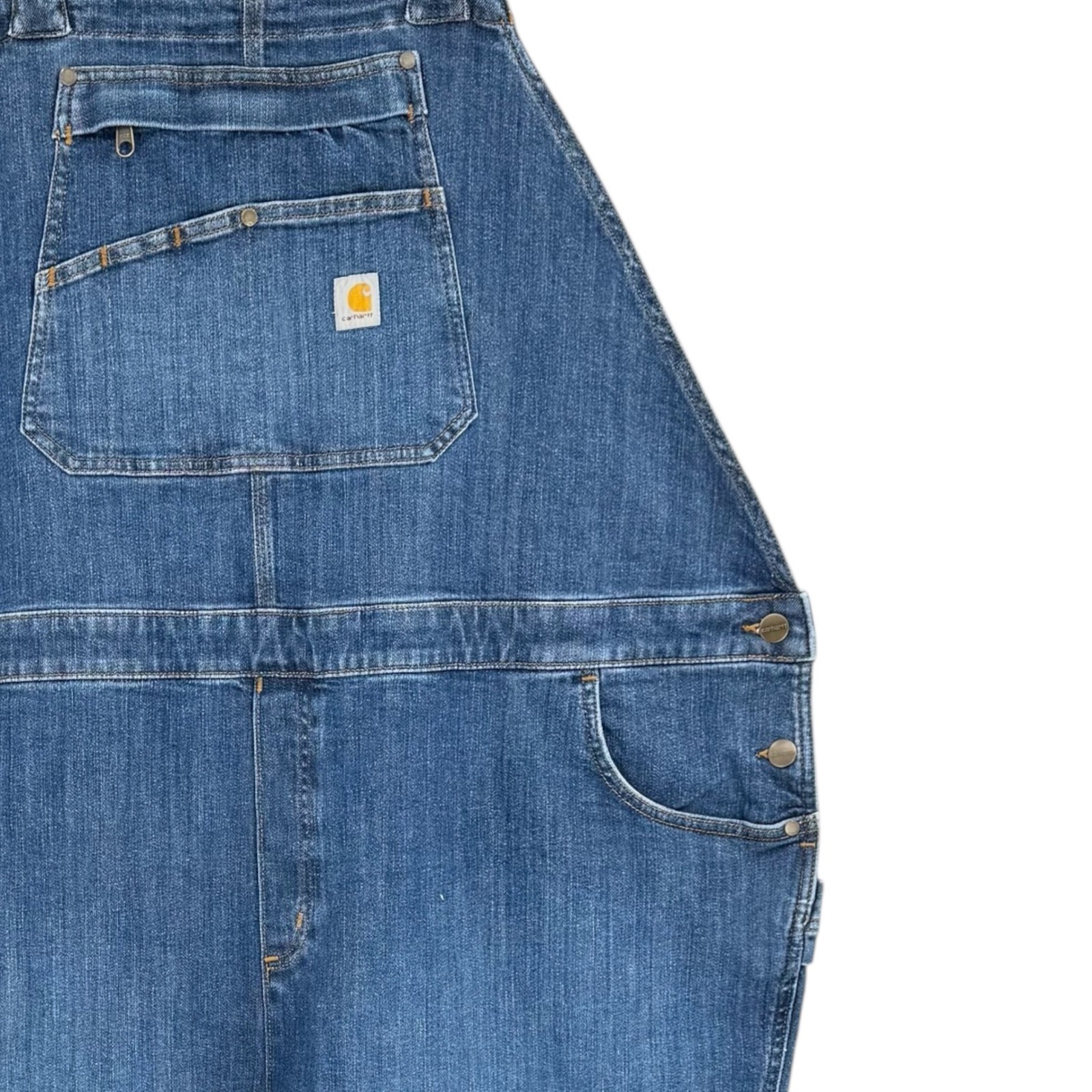 Carhartt Women's Rugged Flex Denim Bib Overalls 3X 24-26 Short Relaxed Blue NWT thumbnail 14