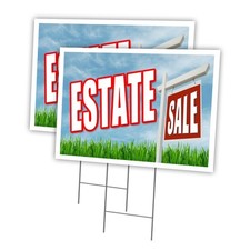 Estate Sale Multi-Pack of Yard Signs  Stake outdoor plastic coroplast window
