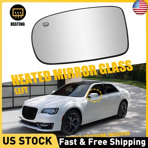 Power Heated Door Mirror Glass Left For 2011-2021 Dodge Charger Chrysler 200 300