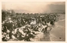 1900s Santa Barbara CA California "The Beach" Reed RPPC Photo Postcard COPY