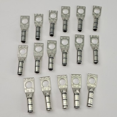 Lot of 17- Penn-Union BLU-4S2 Lug Compression, 1Hole, 4AWG, 3/8'' Stud, Copper