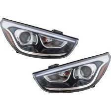 Driver & Passenger Side Headlights For Hyundai Tucson 2014-2015 Halogen w/ Bulbs