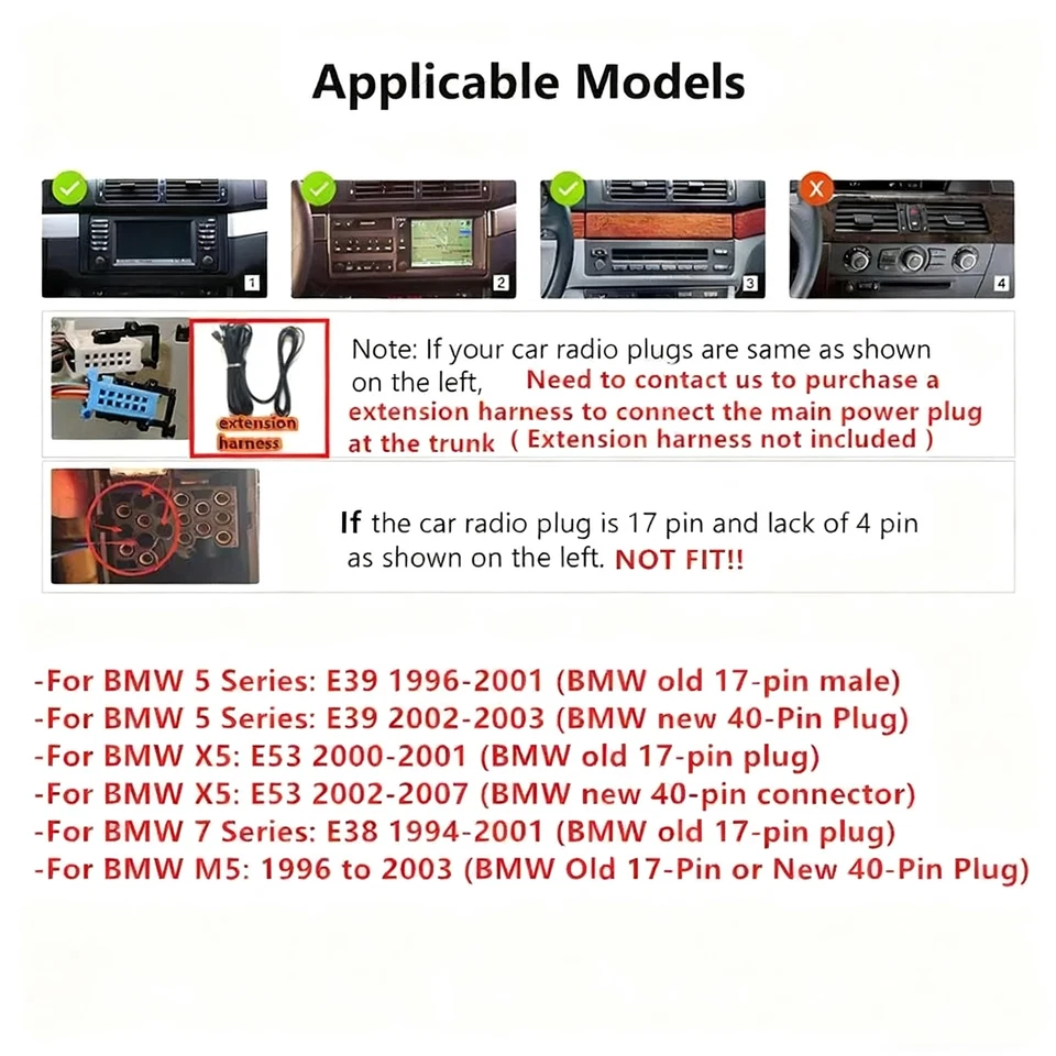 7" For BMW E38 E39 E53 M5 X5 1994-2007 Android 15 Stereo Car Radio GPS w/ Camera - Image 4 of 4