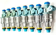 Set of 8 Ford OEM Blue Top 24 lb. Fuel Injectors, 1987-99 Mustang Cobra (VIN V)
