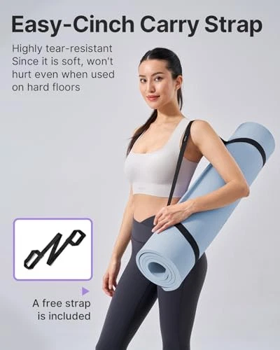Extra Thick 1/2-Inch TPE Yoga Mat, Non-Slip Professional Exercise Mat