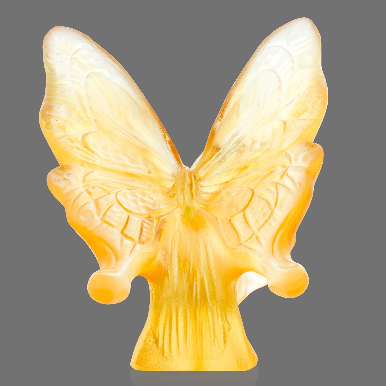 Papillon Daum cristal ambre jaune collection, statuette papillon cristal décorative