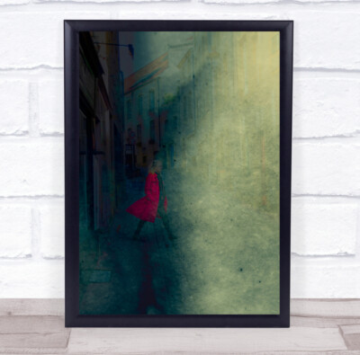 De L'Ombre An La Lumiaure woman pink jacket walking Wall Art Print