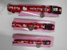 1 New Red Hello Kitty Adjustable Nylon Dog Pet Collar 