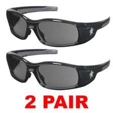 MCR Crews Swagger SR112 Gray Lens, Black Frame Z87+ Safety Glasses (2 Pair)