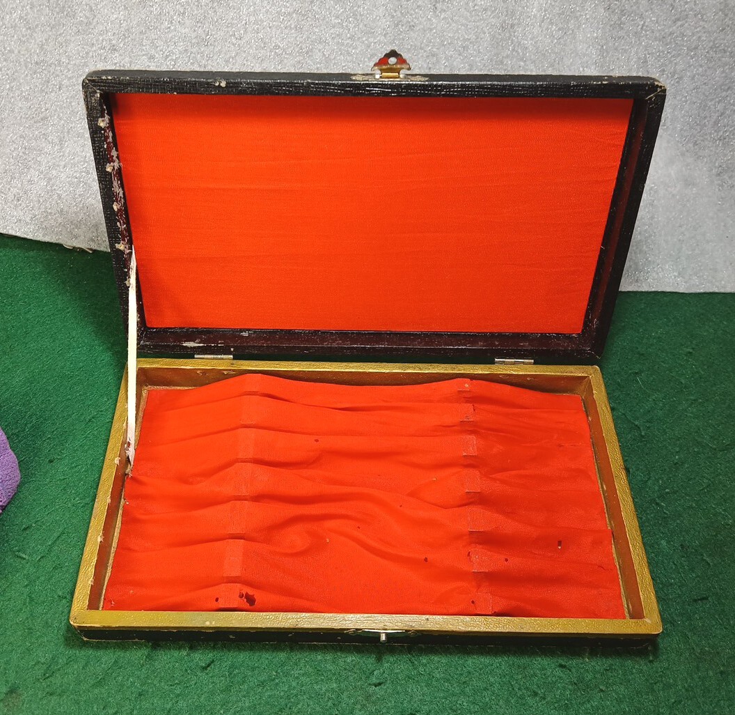 Vtg Set Of 6 Japan Stainless Steel Partial Serrated Steak Knives, Original Box