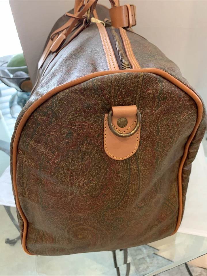 Bolso de Lona Etro Borgoña Cachemira Grande Boston De Colección Muy Buen Cerradura y Llave Foto 4 de 4
