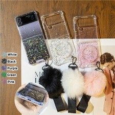 Funda de teléfono Magsafe con brillo magnético con pompón para Samsung Galaxy Z Flip 7 6 5 4 3