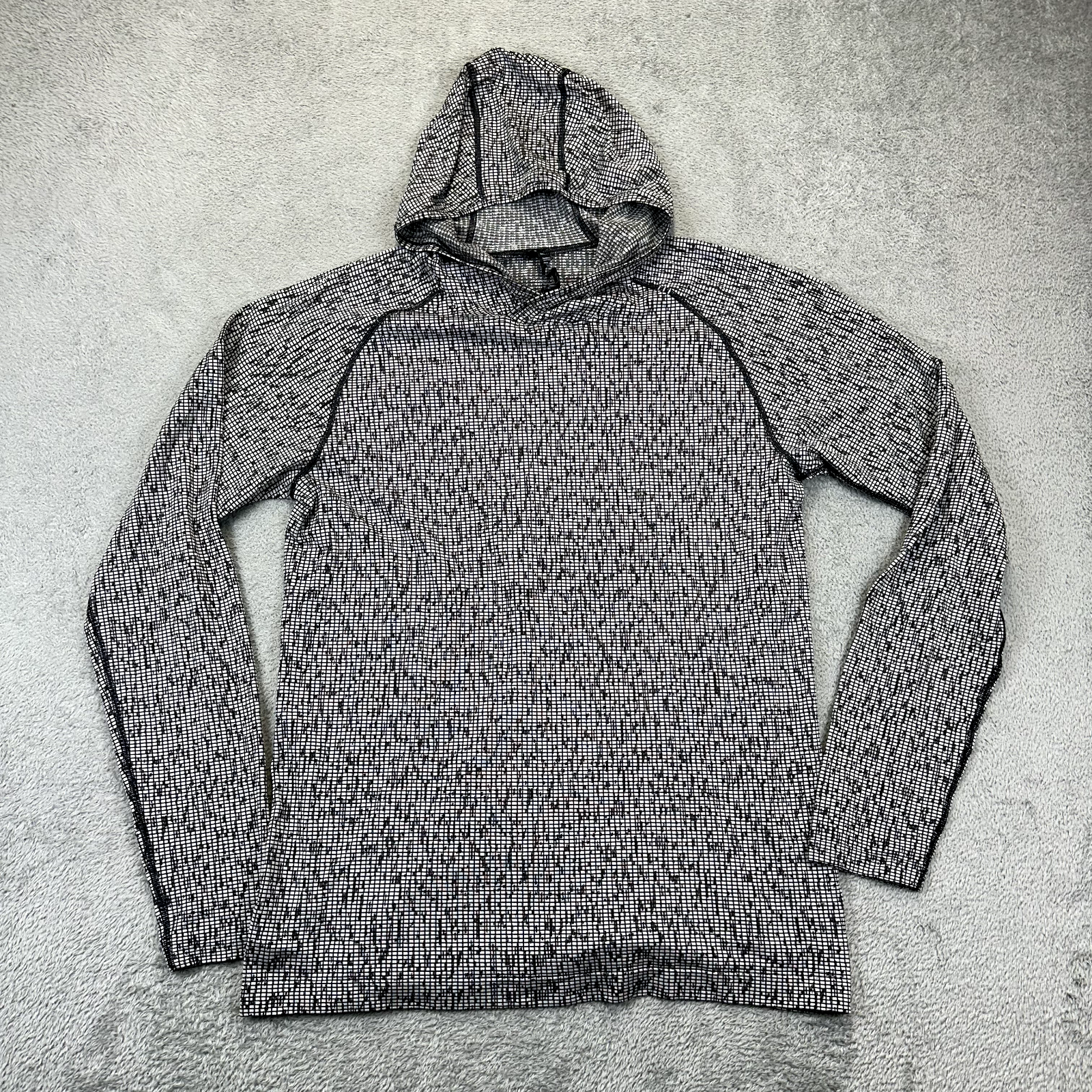 Lululemon Men's M Medium Black White Metal Vent Tech Hoodie for Workout Running