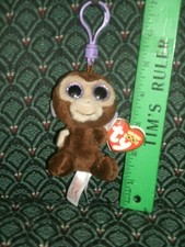 Ty Boo 3.5" clip  COCONUT  Brown Monkey  MWMT  Glitter eyes  RARE DOB:7/27