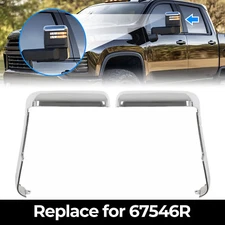 Chrome Top+Side Mirror Cover For 20-24 Chevy Silverado GMC Sierra HD 2500 3500