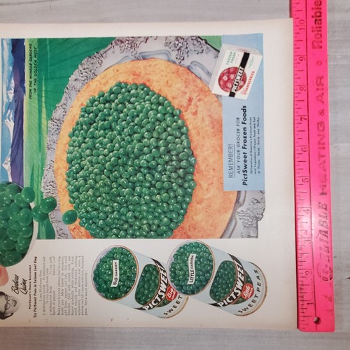 Pictsweet Green Peas 1948 Print Ad Salmon Loaf Recipe Advertisement Epherma - Picture 12 of 12