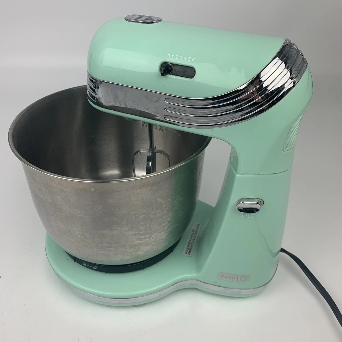 DASH Stand Mixer (Electric Mixer for Everyday Use): 6 Speed Stand Mixer  with 3 qt Stainless Steel Mixing Bowl, Dough Hooks & Mixer Beaters for