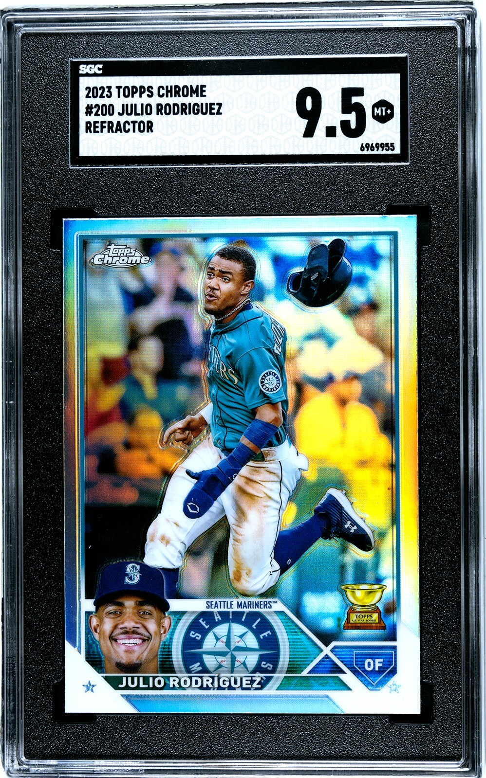 2023 Topps Chrome #200 Julio Rodriguez REFRACTOR SGC 9.5 MINT+