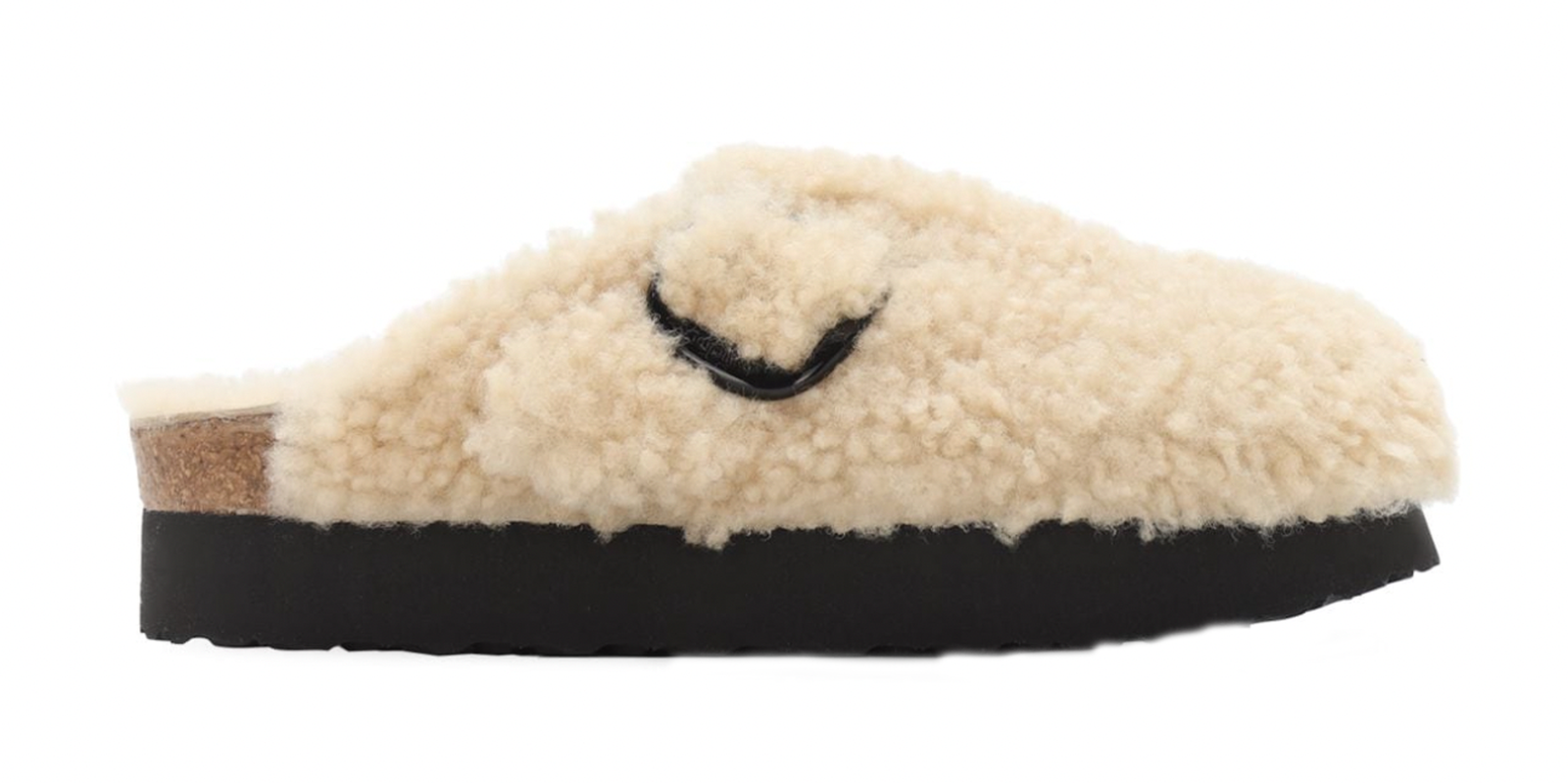 Birkenstock Papillio Boston Big Buckle Teddy Shearling Plateau Sandals  Slides | eBay