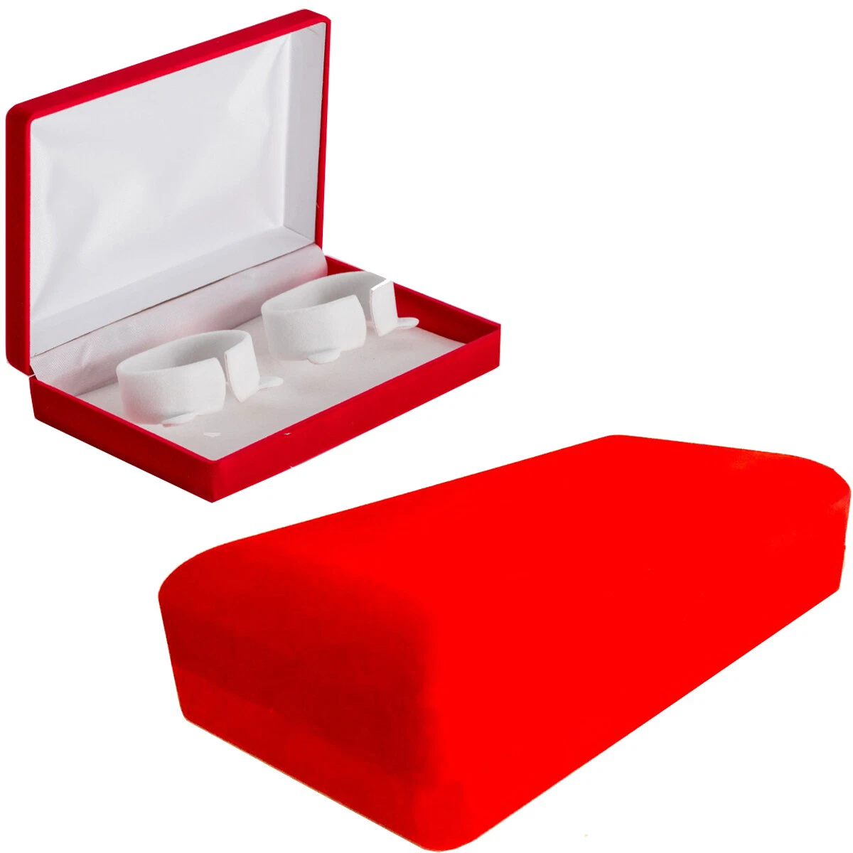 Red Velvet Double Bangle Watch Box Multi Bangle Box with twin