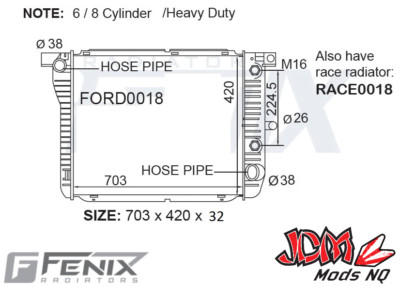 FENIX OEM Replacement Radiator Suits Ford XH Falcon 32mm Heavy Duty