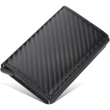 JAMILA -  Portafoglio Porta Carte Regalo Uomo RFID Carbon Black Senza Zip