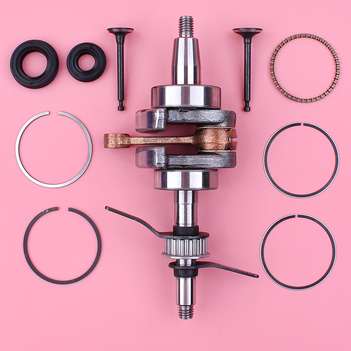 Crankshaft Crank Oil Seal Valve Piston Ring Set For Honda GX35  