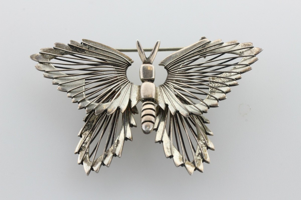 Vintage Mexico TA-159 Sterling Silver 925 Textured Winged