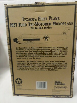 NEW Ertl Wings of Texaco 1927 Ford Tri-Motored Monoplane Bank Die