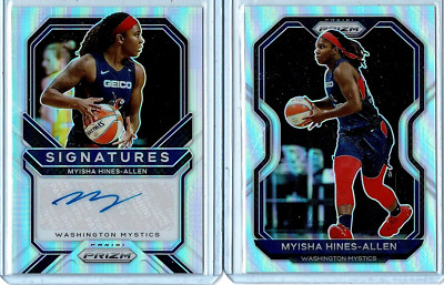 MYISHA HINES-ALLEN 2021 Panini Prizm WNBA Silver Prizm Auto + FREE Card MYSTICS
