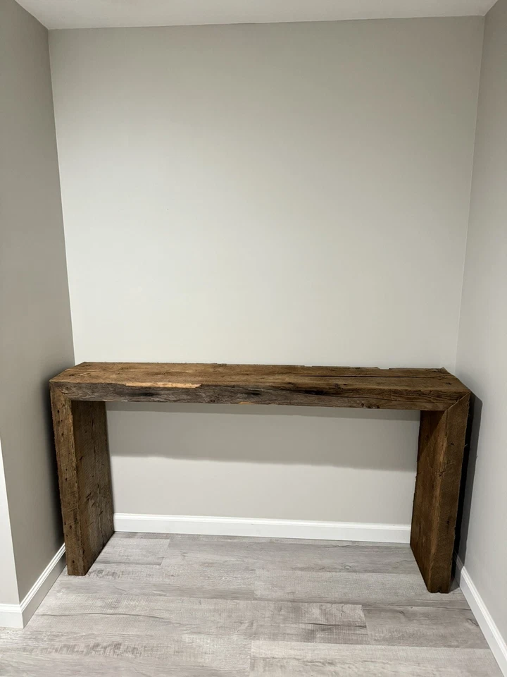 Rustic Handmade Reclaimed Wood Entry Console Table with Imperfections Real Wood - Image 2 of 4