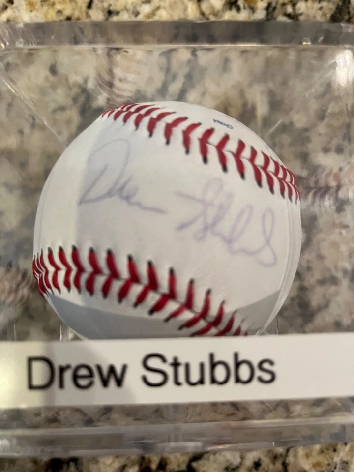 DREW STUBBS AUTOGRAFIADO Rawlings ROLB2 Firmado BÉISBOL ROJOS INDIOS ROCKIES Foto 2 de 4