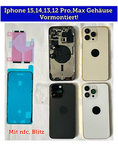 RAHMEN Für IPHONE 15 14 13 12 PRO Max Gehäuse Backcover Vormontiert Top Qualität