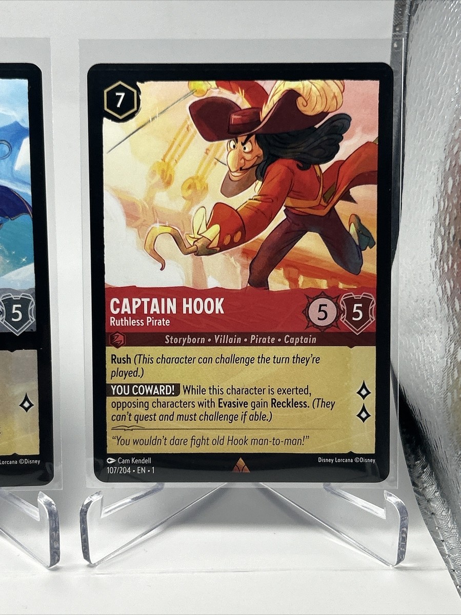 captain hook lorcana card 001-P1-007 Captain Hook - Forceful Duelist Lorcana Card