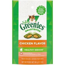 FELINE GREENIES SMARTBITES HEALTHY INDOOR Natural Treats for Cats, Chicken Fl...