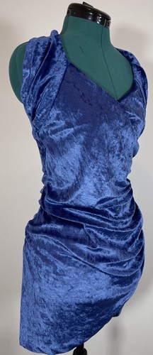 Roberto Robledo USA Made Long Dress One Piece Women Size Medium Blue Velour