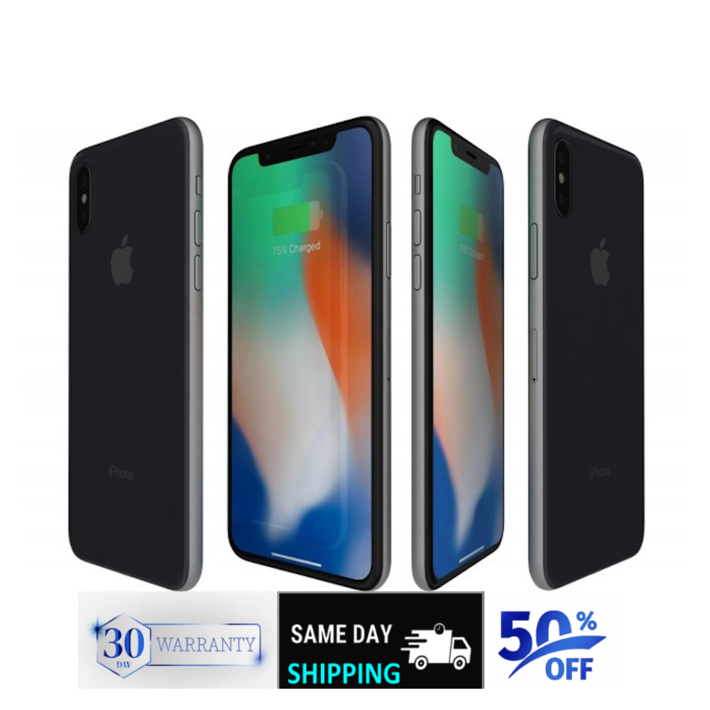 Apple iPhone X 64GB-256GB ATT GSM Unlocked T-Mobile a1865 - Gray