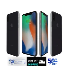 Apple iPhone X 64GB-256GB ATT GSM Unlocked T-Mobile a1865 - Gray Silver