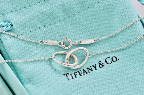 Tiffany & Co. Elsa Peretti Silver Double Loop Knot Pendant 16" Necklace - Picture 8 of 9