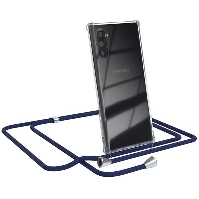 Für Samsung Galaxy Note 10 Hülle mit Kette Band Seil Soft Case zum Umhängen Blau