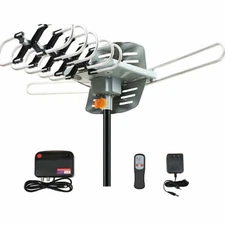 Outdoor 360° Rotation 480Miles TV Antenna Motorized Amplified HDTV 1080P 4K 36dB