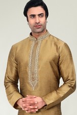 Mens Designer Traditional Wedding Bollywood Ethnic Wear Embroidered Kurta Pyjama