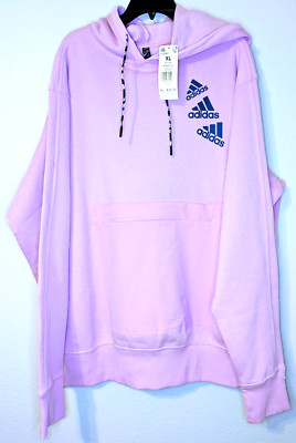 Adidas Essential BrandLove Fleece Hoodie Bliss Lilac/Wonder Steel XL Unisex NEW