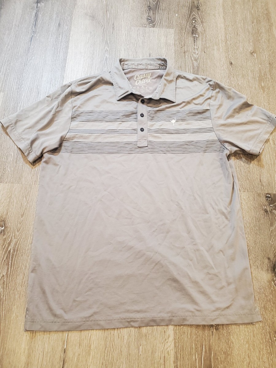 Classy Chiver Polo Shirt Mens Size XL Gray Golf Collar Short Sleeve