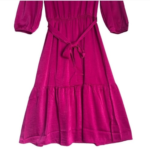 Women's Lucky Brand Balloon Sleeves Dress, Festival Fuchsia, Medium, NWT - Picture 4 of 10